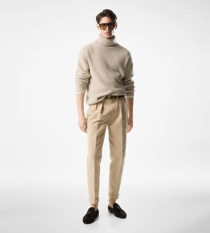 BRUSHED CASHMERE SILK ROLL NECK online